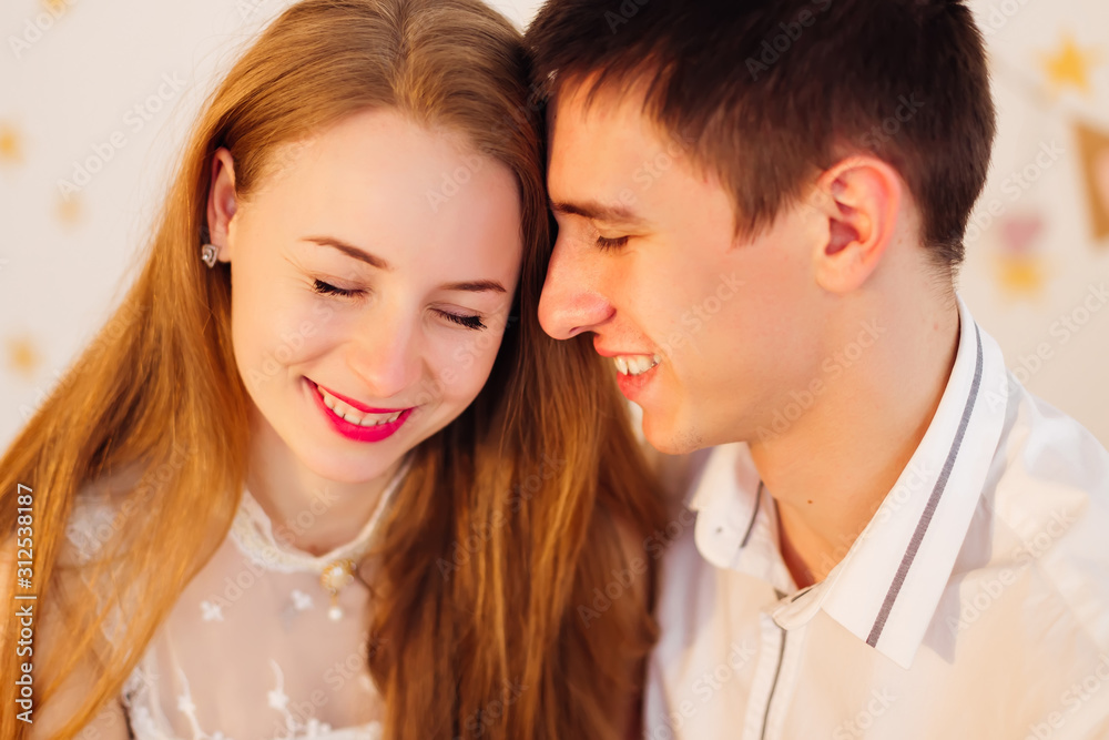 a close-up of a girl and a guy who closed their eyes and leaned a close-up of a girl and a guy who closed their eyes and leaned