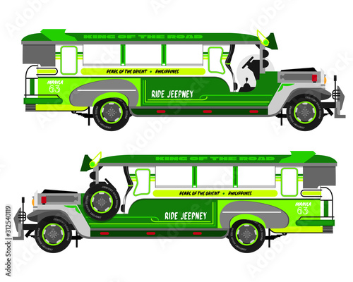 Philippines Jeepney icon vector set