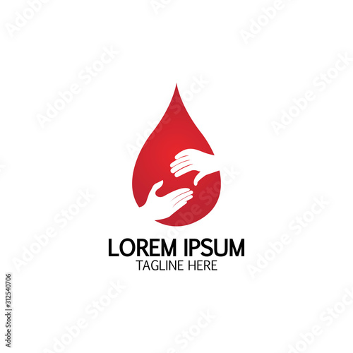 Health care&Blood donation logo icon design template