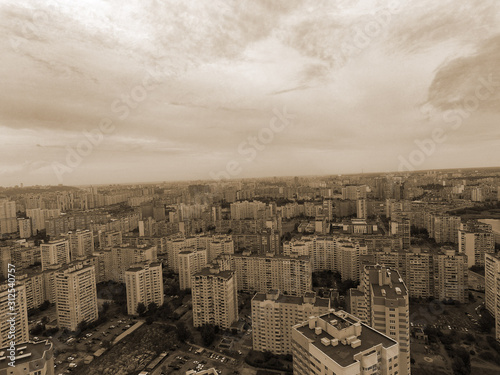 Residential area of Kiev (drone image).