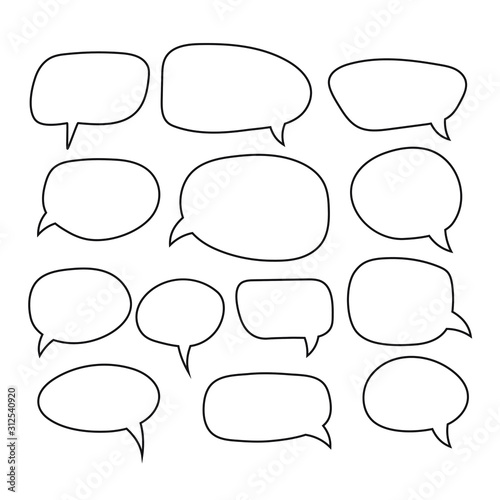  Speech bubble, speech balloon, chat bubble line art vector icon for apps and websites
