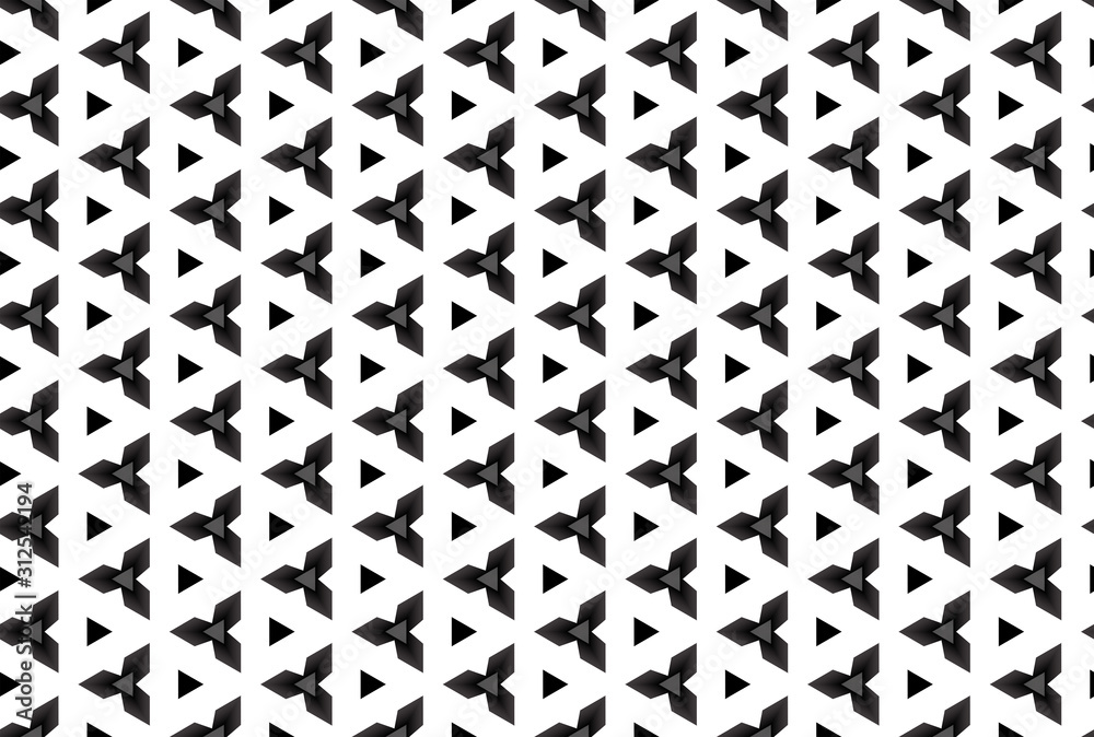 Seamless geometric pattern design illustration. Background texture. Used gradient in black, grey, white colors.