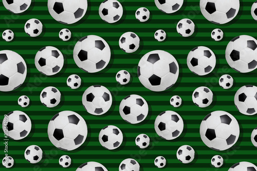 Multiple  ball on a colored background