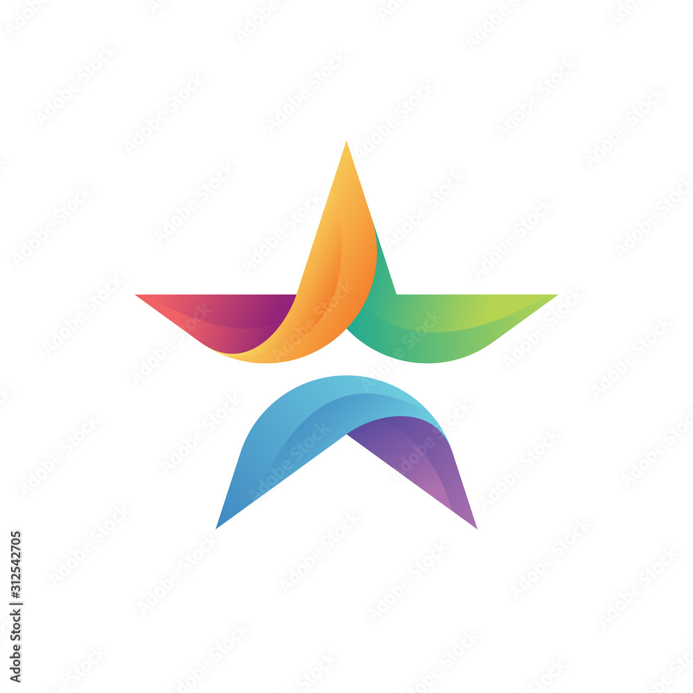 Awesome Colorful Star Logo