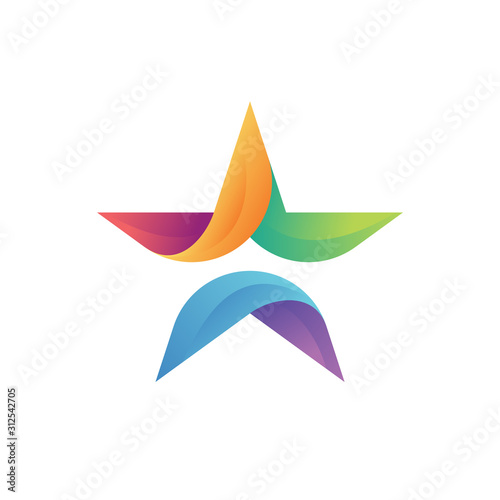 Awesome Colorful Star Logo