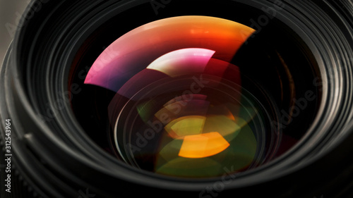 A camera lens with a beautiful close-up optical unit as a substrate.