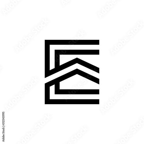 Letter E for real estate, building, construction and architecture logo
