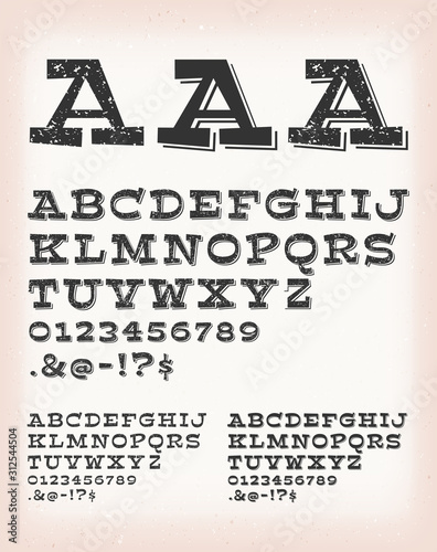 Vintage Grunge And Tattoo Comic ABC Font