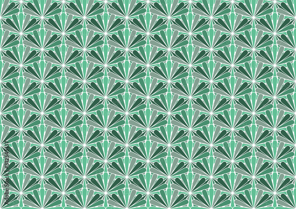 花模様 連続模様 背景イラスト 緑色 Stock Vector Adobe Stock