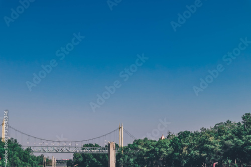 suspension bridge and river