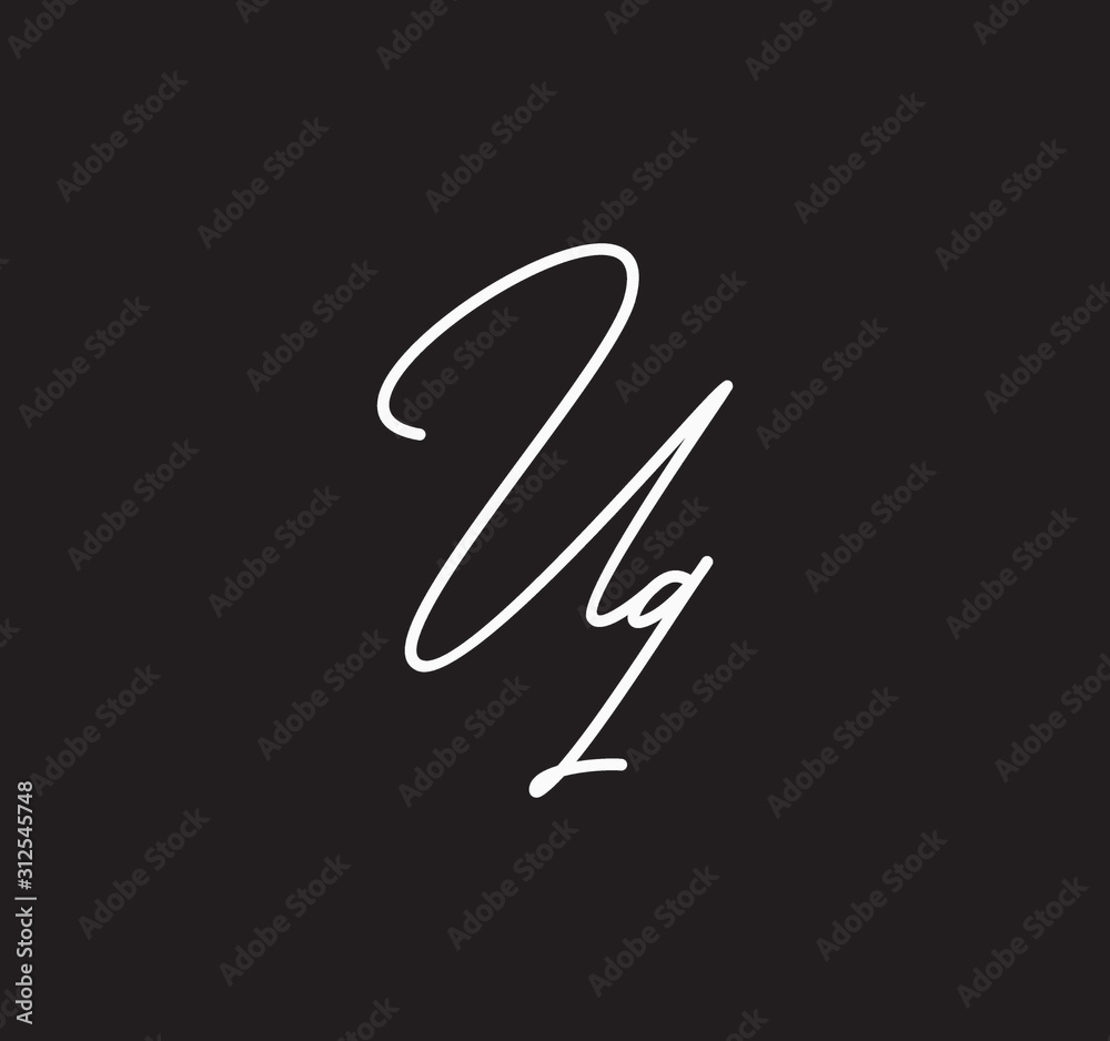 Couple Cursive Letters Initial Signature Handwriting Calligraphy