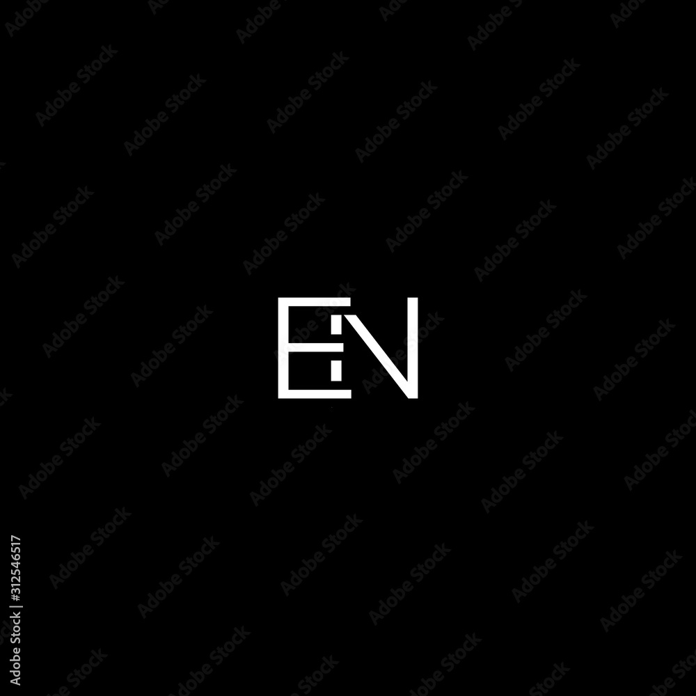 Unique modern minimal EN initial based letter icon logo Unique modern minimal EN initial based letter icon logo