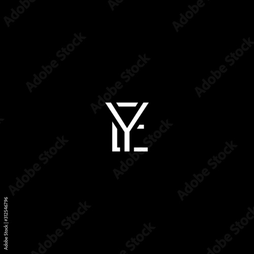 Modern trendy minimal EY initial based letter icon logo © Omer