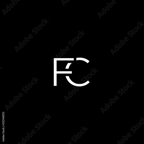 Modern trendy minimal FC initial based letter icon logo