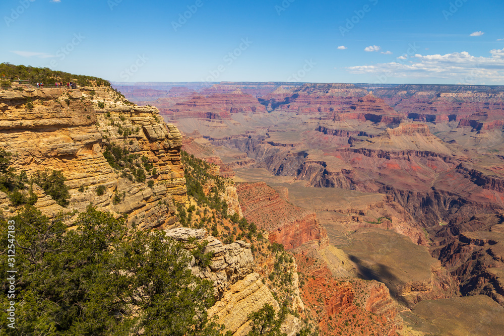 Blue sky over the cliffs of the Grand Canyon, Arizona, USA.