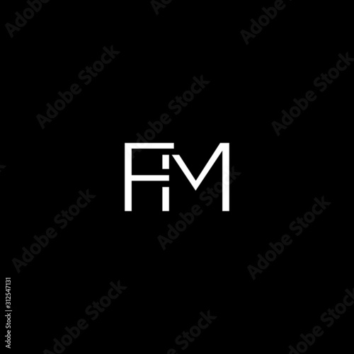 Unique modern artistic FM initial based letter icon logo