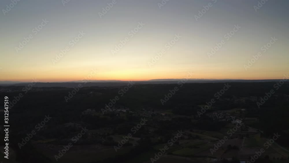 Sunset drone shot of a rural place. Located in the north mountain side of Portugal Sunset drone shot of a rural place. Located in the north mountain side of Portugal