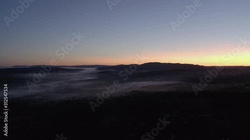 Wallpaper Mural Aerial view of mist on the mountains during the sunrise. Amazing view and beautiful colors. Torontodigital.ca