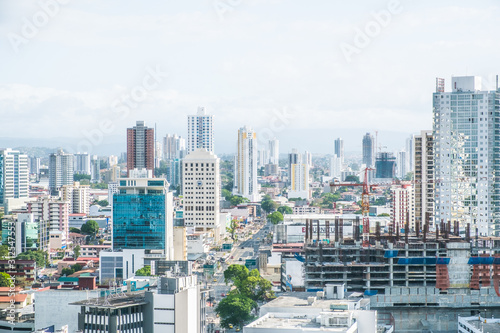 Cityscape aerial, skyline of downtown Panama City