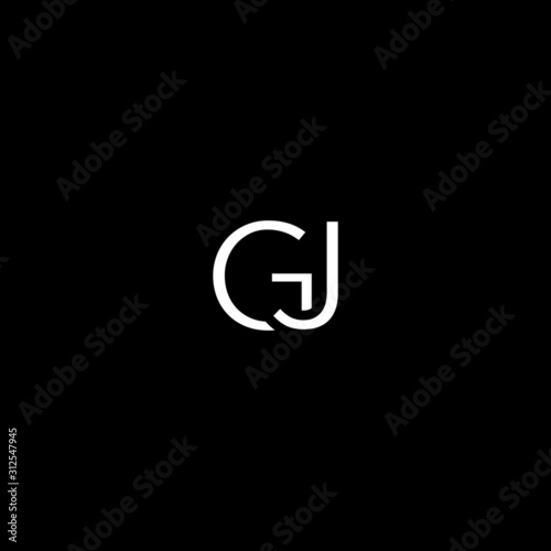 Unique modern artistic GJ initial based letter icon logo