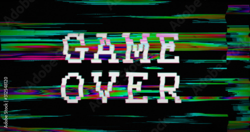 Modern glitch transition with you lose and game over text