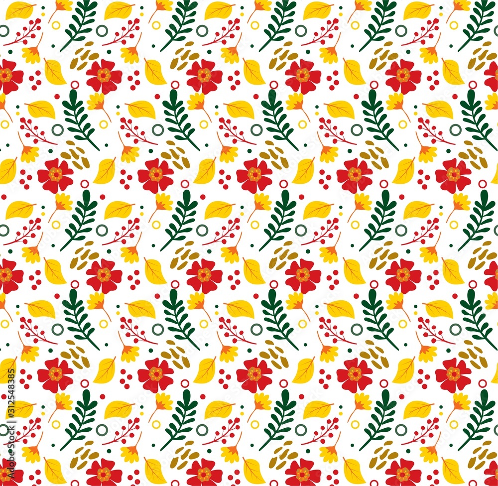 Pattern tropical botanical motifs scattered random Pattern tropical botanical motifs scattered random