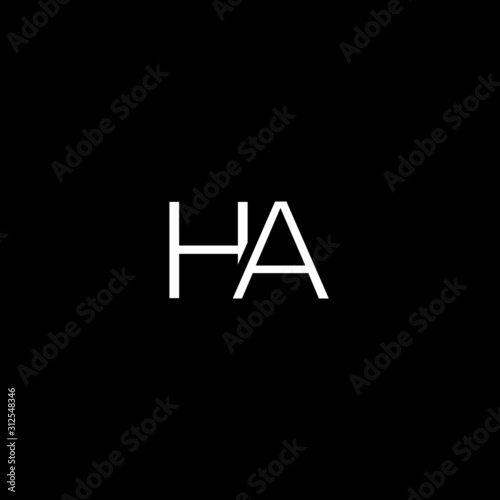 Unique modern artistic HA initial based letter icon logo