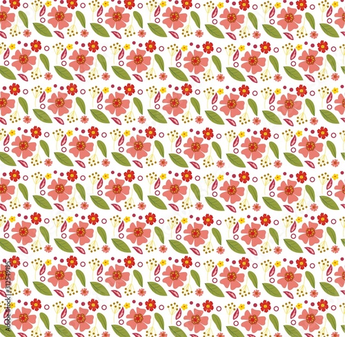 Pattern tropical botanical motifs scattered random