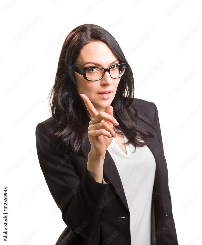 Portrait of wonderful business woman on white background Portrait of wonderful business woman on white background