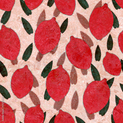 Bright Orange Seamless Repeat Textile Pattern
