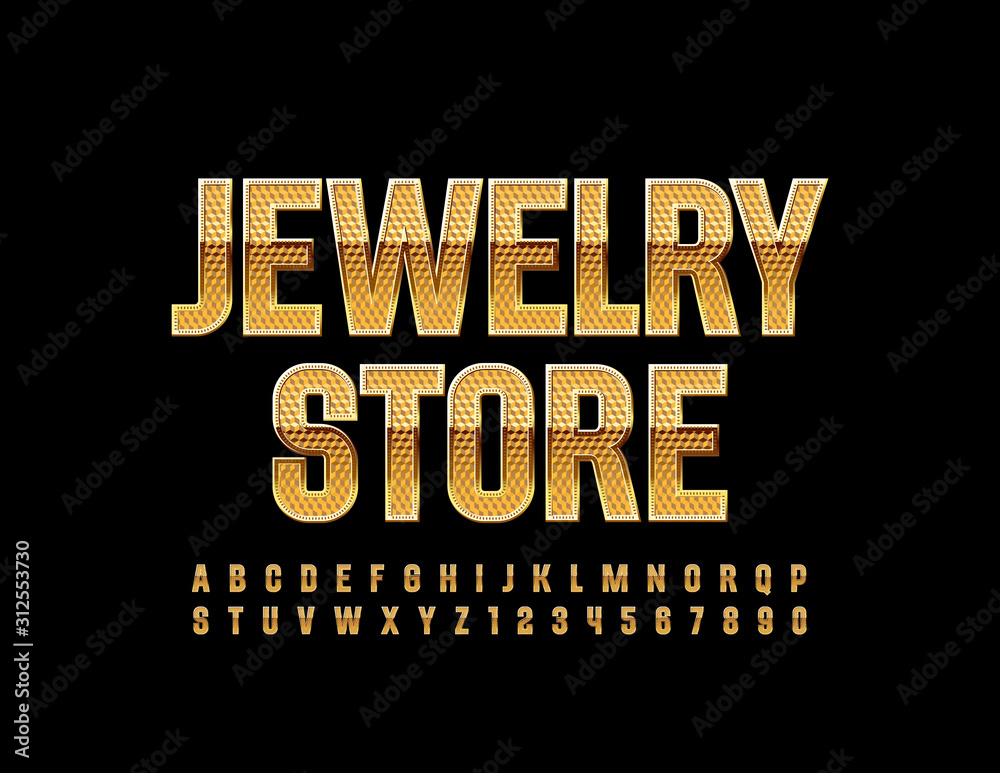 Vector chic Logo Jewerly Store. Luxury Elegant Font. Stylish Alphabet letters and Numbers.