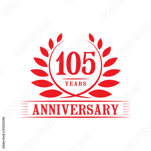105 years logo design template. One hundred fifth anniversary vector and illustration. © JohnyBlack