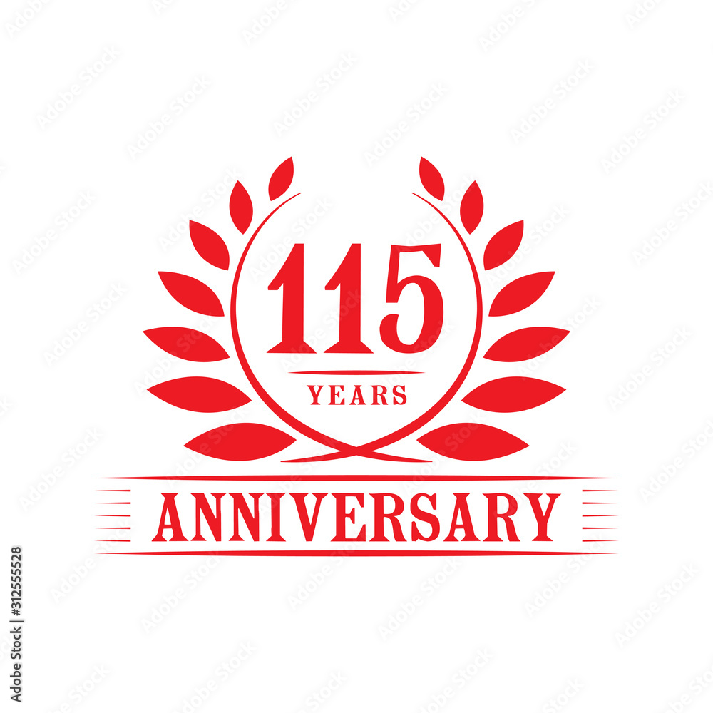115 years logo design template. One hundred fiftheenth anniversary vector and illustration. 115 years logo design template. One hundred fiftheenth anniversary vector and illustration.
