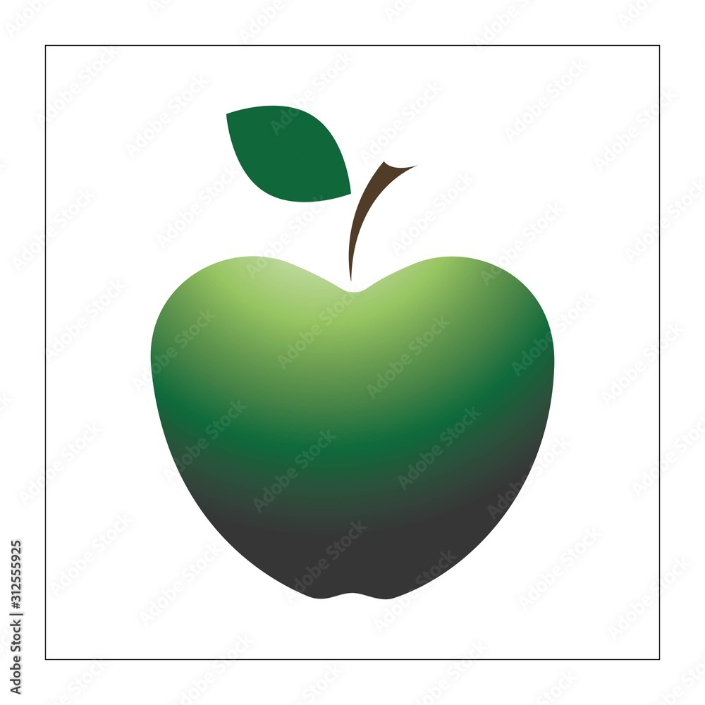 Green Apple isolated on white background vector illustration Green Apple isolated on white background vector illustration