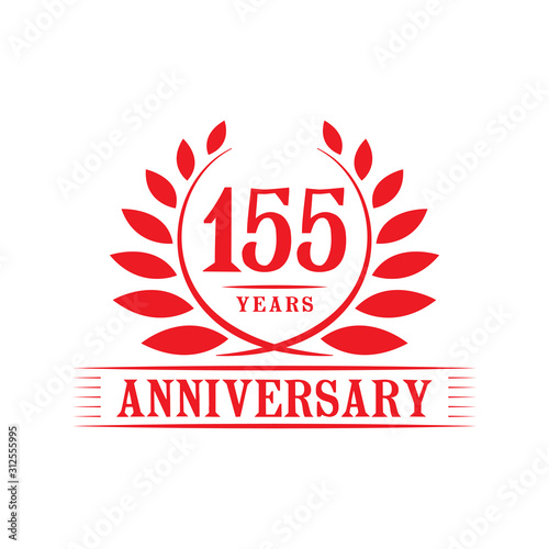 155 years logo design template. One hundred fifty fifth anniversary vector and illustration.