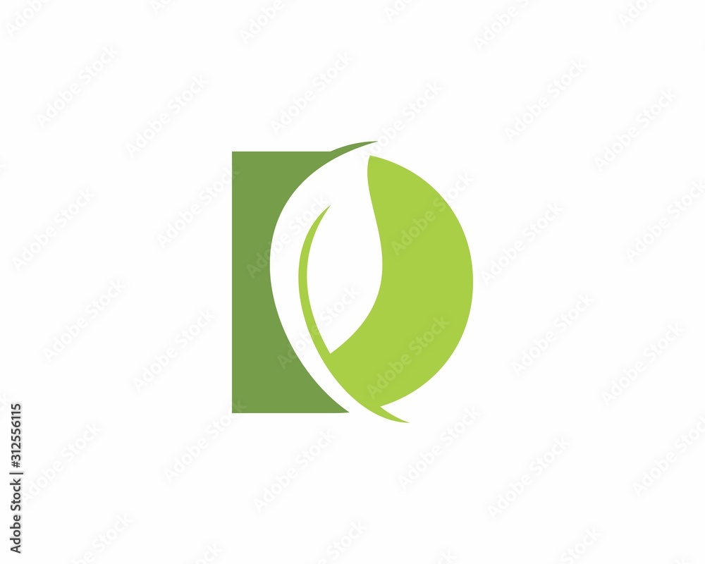 Letter D With Leaf Logo Design Template 003 Letter D With Leaf Logo Design Template 003
