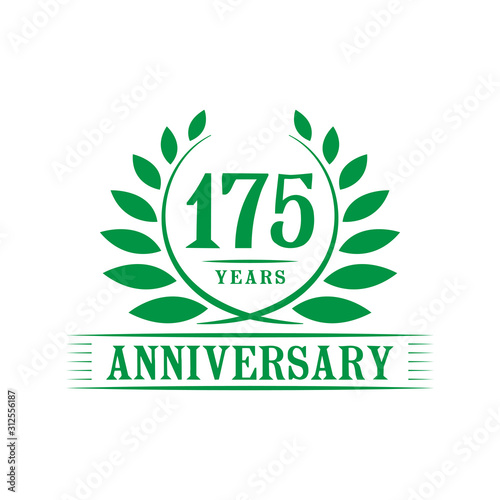 175 years logo design template. One hundred seventy fifth anniversary vector and illustration.