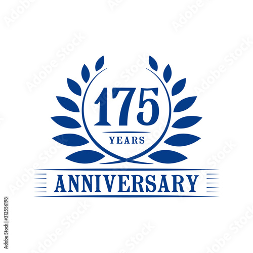 175 years logo design template. One hundred seventy fifth anniversary vector and illustration.