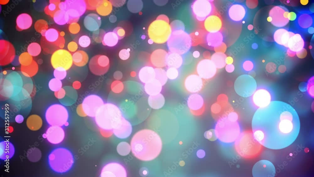 Colorful Out Of Focus Lights Raining Down Seamlessly Looping Video Background