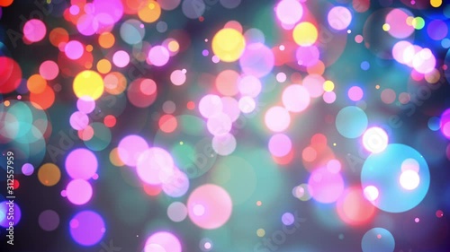 Colorful Out Of Focus Lights Raining Down Seamlessly Looping Video Background