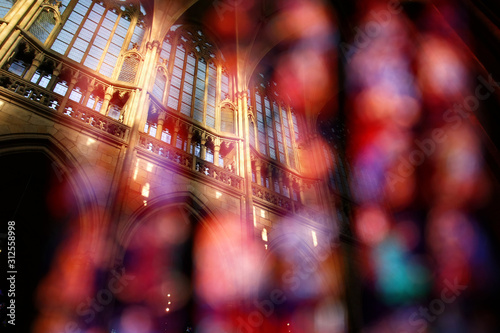 Abstract view of cathedral – double exposure