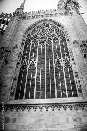 milan cathedral in black and white  Duomo di Milano