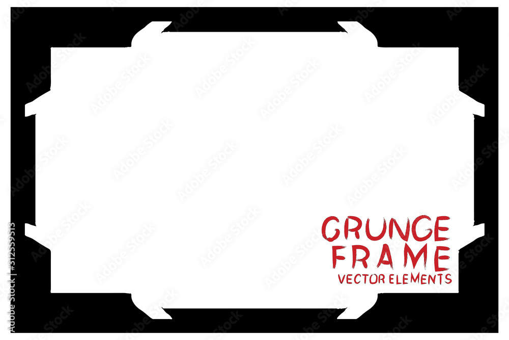 Black grunge frame. Abstract vector template with space for text Black grunge frame. Abstract vector template with space for text