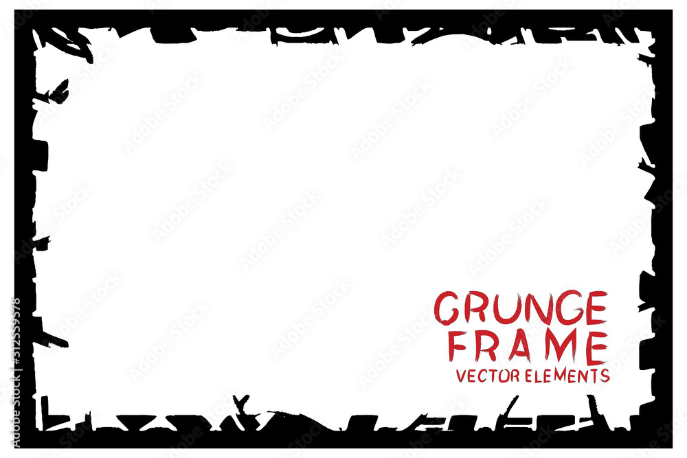 Obraz premium Black grunge frame. Abstract vector template with space for text