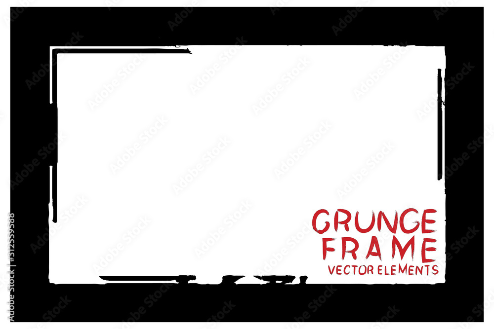 Black grunge frame. Abstract vector template with space for text Black grunge frame. Abstract vector template with space for text