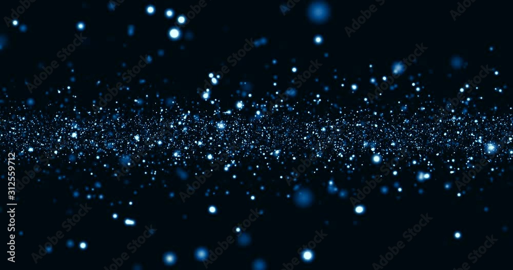 christmas blue light shine particles bokeh loopable on black background, holiday congratulation greeting party happy new year, christmas celebration