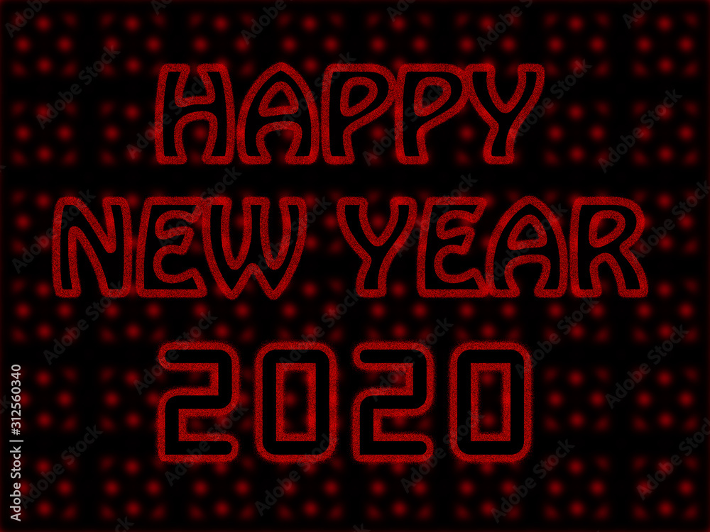 happy-new-year-red-lettering-on-blurry-vector-background-with-glowing-design