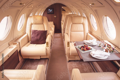 Intérieur d'un jet privé