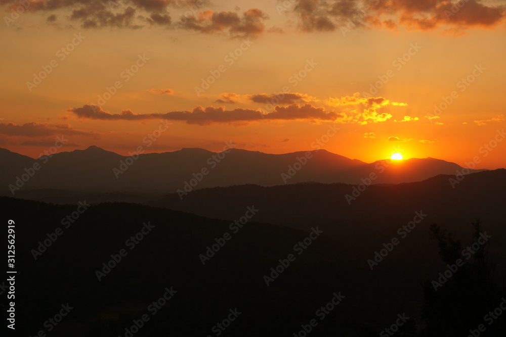 sunset in the mountains