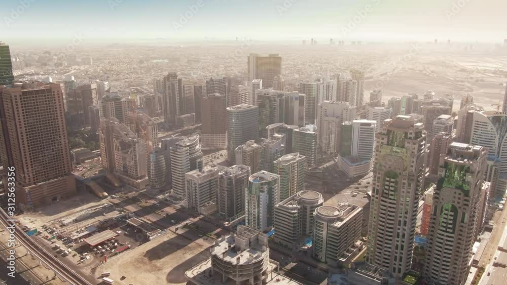 Aerial shot of skyscrapers of Barsha Heights community in Dubai, UAE Aerial shot of skyscrapers of Barsha Heights community in Dubai, UAE